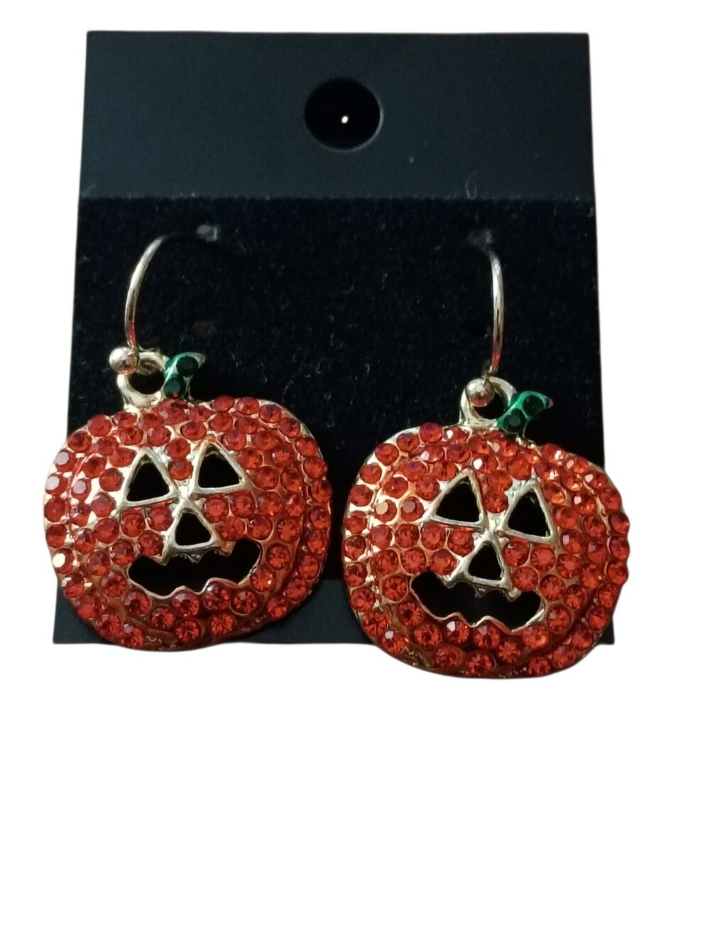 Pumpkin Rhinestone Earrings